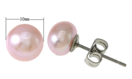 Zoetwater parel oorbellen Pearl Rose 10 mm