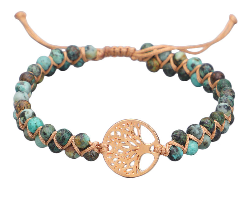 Edelstenen armband Golden tree of Life African Turquoise
