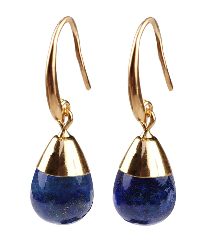 Edelstenen oorbellen Gold Dip Lapis Lazuli