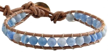Edelstenen armband Wrap Blue Agate Effloresce