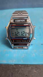Convoy 7 Melody Alarm LCD Digitaal Horloge vintage jaren 80
