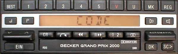 Becker Grand Prix 2000 BE1302 cassette speler(alleen ophalen)