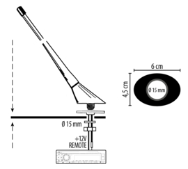 Phonocar AM/FM dakantenne versterkt