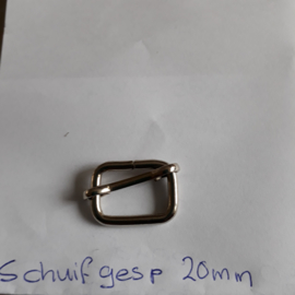Schuif Gesp 20 mm Zilverkleurig