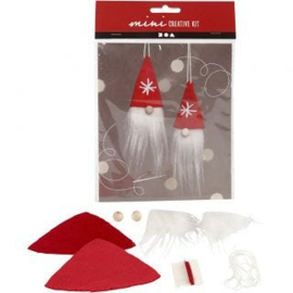 Creatieve mini kit, hangende Kerstkabouters