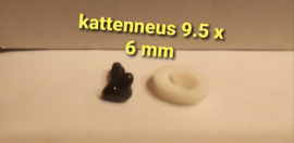 neus zwart (kattenneus)  9,5 x 6 mm
