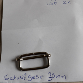 Schuif Gesp 30 mm Zilverkleurig