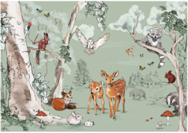 Annet Weelink Design Magical Forest behang Green