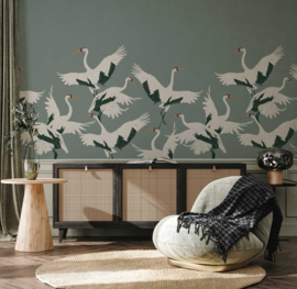 Annet Weelink Design Stork behang Teal