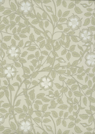 Little Greene behang Briar Rose - Green Stone