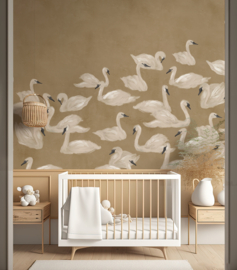 Annet Weelink Design Dancing Swan behang Earth