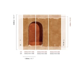 Masureel Terra behang Alcove Sienna, deel A