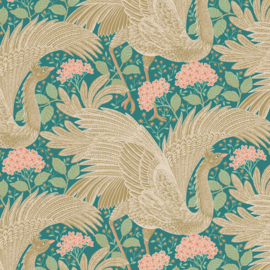 Days of Bloom behang Proud Birds - Turquoise