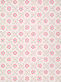 Little Greene behang Ditsy Block - Carmine