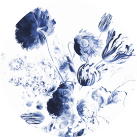 KEK Amsterdam behangcirkel Royal Blue Flowers  CK-002