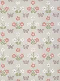 Little Greene behang Burges Butterfly - French Grey