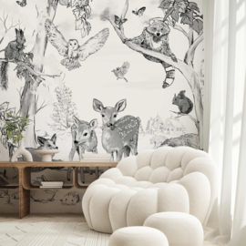 Annet Weelink Design Magical Forest Black/White