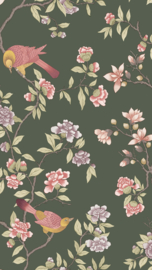 Little Greene behang Aderyn - Olive Colour