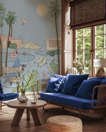 Annet Weelink Design Palm Springs behang Azure
