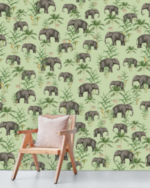 Creative Lab Amsterdam behang Oscar the Elephant green