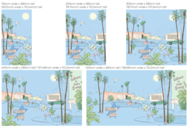 Annet Weelink Design Palm Springs behang Azure