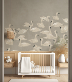 Annet Weelink Design Dancing Swan behang Neatral