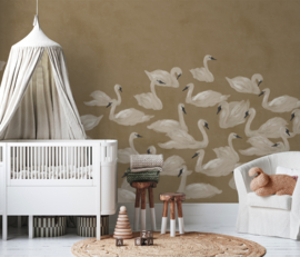 Annet Weelink Design Dancing Swan behang Earth