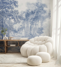 Annet Weelink Design Romantic Garden behang Blue