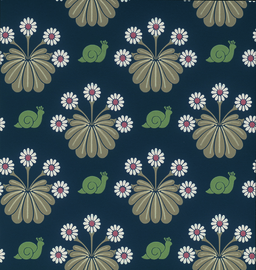 Little Greene behang Burges Snail - Dark Blue