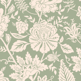 Days of Bloom behang Carved Floral - Mint