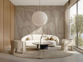 Annet Weelink Design Asher Shapes behang Beige