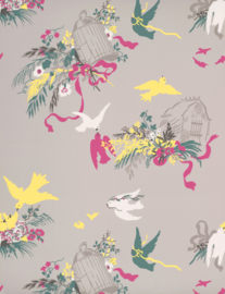 Little Greene behang Volières - French Grey