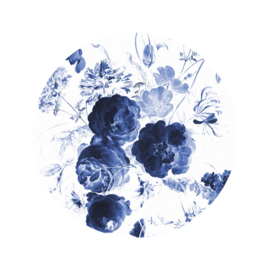 KEK Amsterdam behangcirkel Royal Blue Flowers  SC-001