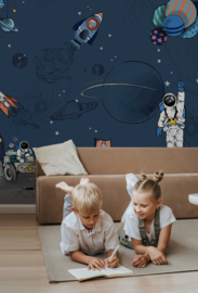 Annet Weelink Design  Into the Galaxy behang Dark