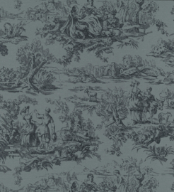 Little Greene behang Lovers' Toile - Hicks' Blue