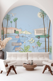 Annet Weelink Design Palm Springs behang Azure