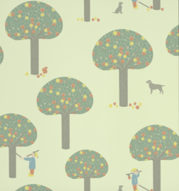 Little Greene behang Rodney Street - Pea Green