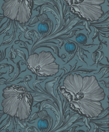 Little Greene behang Poppy Trail - Air Force Blue