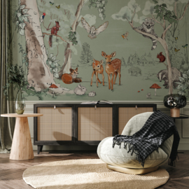 Annet Weelink Design Magical Forest behang Green