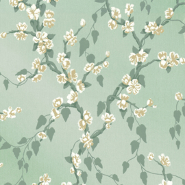 Little Greene behang Sakura - Aqua Lustre