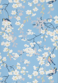 Little Greene behang Massingberd Blossom - Pale Blue