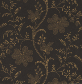 Little Greene behang Bedford Square - Ebony Gold