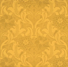 Little Greene behang Dahlia Scroll - Giallo