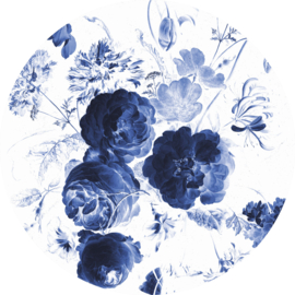 KEK Amsterdam behangcirkel Royal Blue Flowers  CK-001