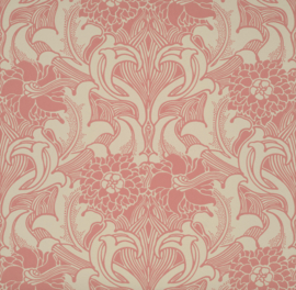 Little Greene behang Dahlia Scroll - Carmine