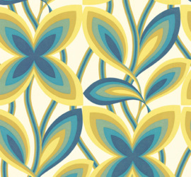 Little Greene behang Starflower - Peacock