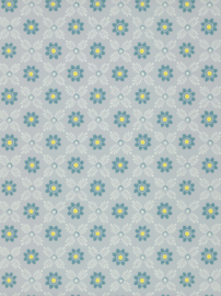 Little Greene behang Ditsy Block - Bone China Blue