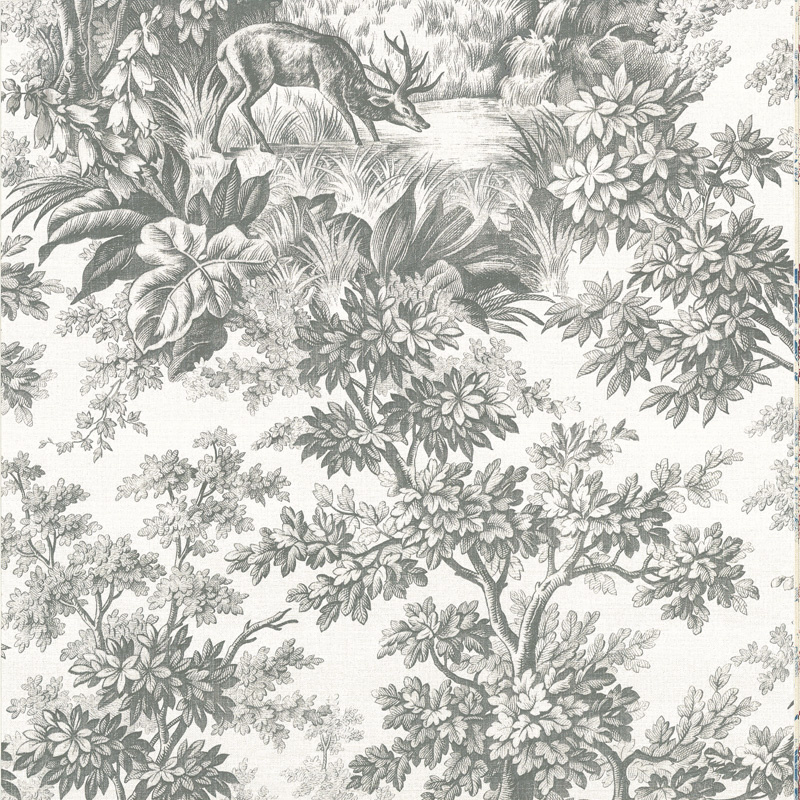 Little Greene behang Stag Toile - Moss