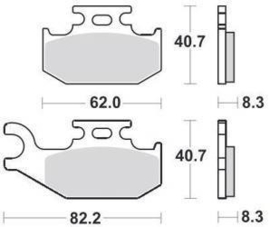 Remblok set Suzuki ATV 400-450-700-750 rechts/yam raptor700 06-07achter 816si sbs