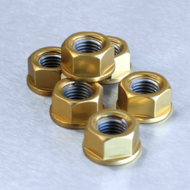 Tandwiel moeren (set 5st) M10x1.25 Gold ProBolt